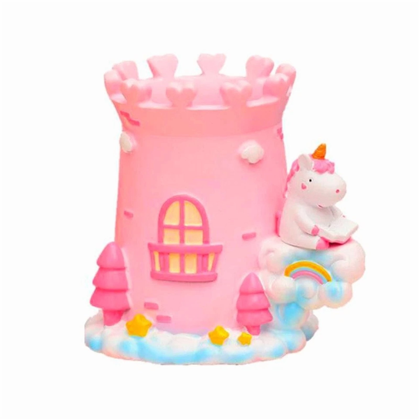 Castle Resin Pencil Organizer Stylish Desk Storage Holder For Brushes Scissors