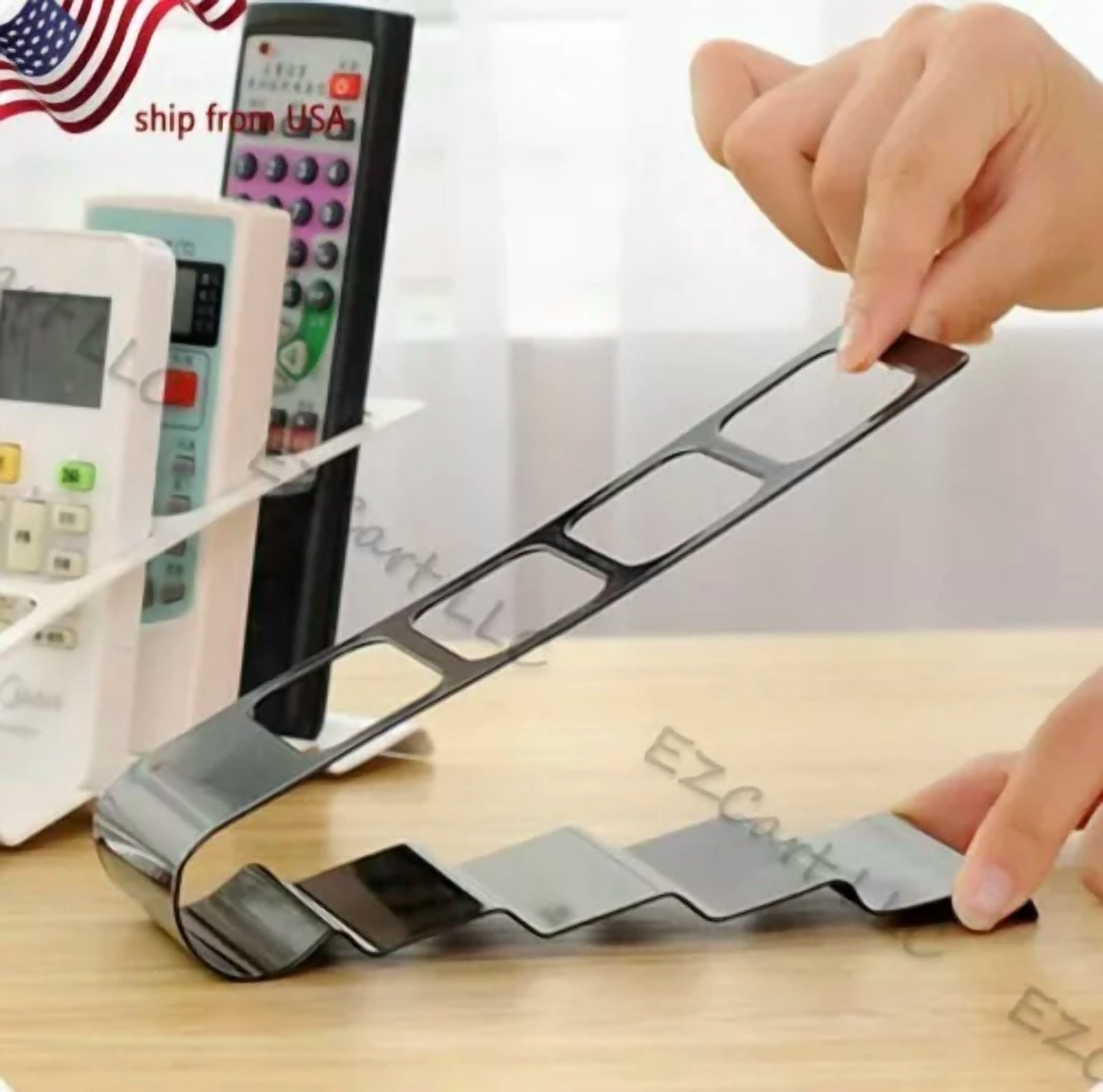 Iron Metal Remote Control Storage Rack Holder Container Desk Organizer Creative