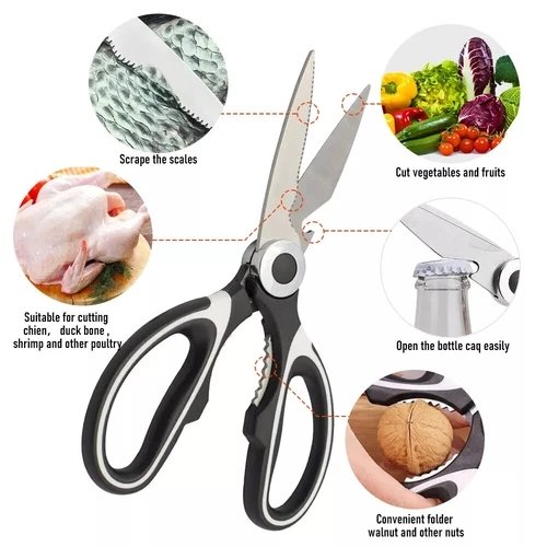 Multi -Functional Kitchen Shears Heavy Duty Scissors For Meat Fish Chicken Bones