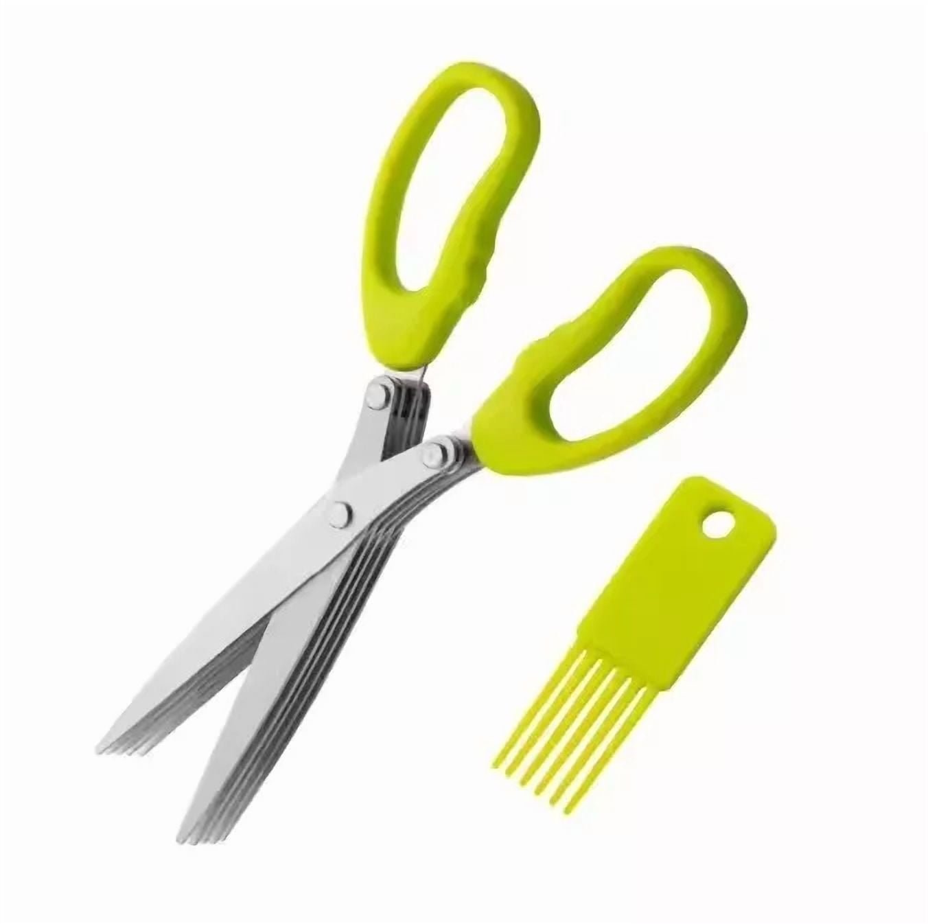 Multifunctional Stainless Steel Herb Scissors Kitchen Onion Chopper Gadgets