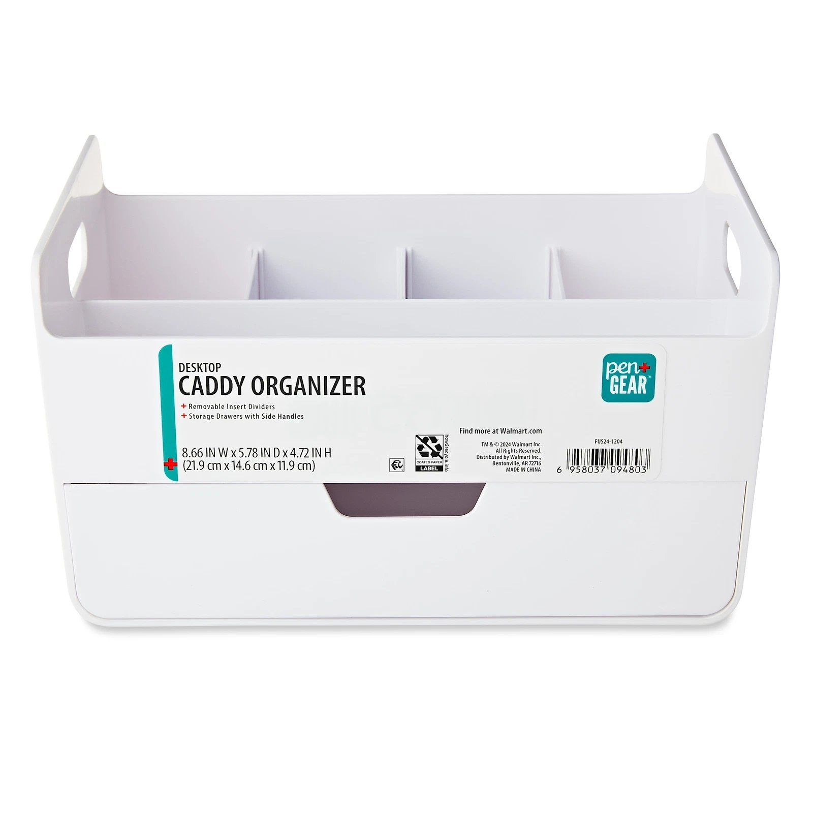 Pen+Gear Plastic Desktop Caddy Organizer, White